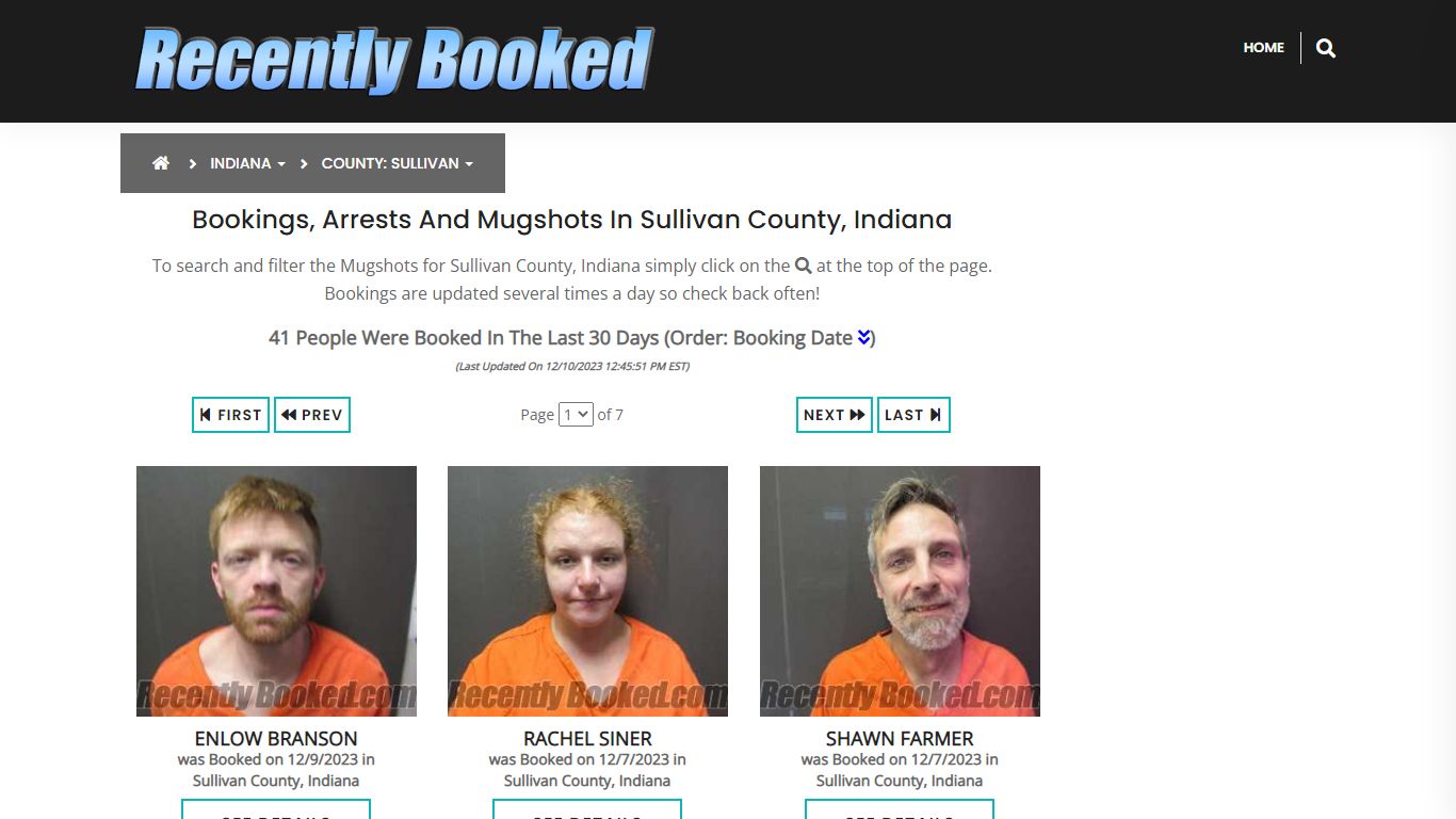 Recent bookings, Arrests, Mugshots in Sullivan County, Indiana